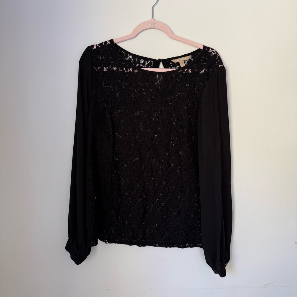 Banana Republic Black Lace Blouse – Size Large